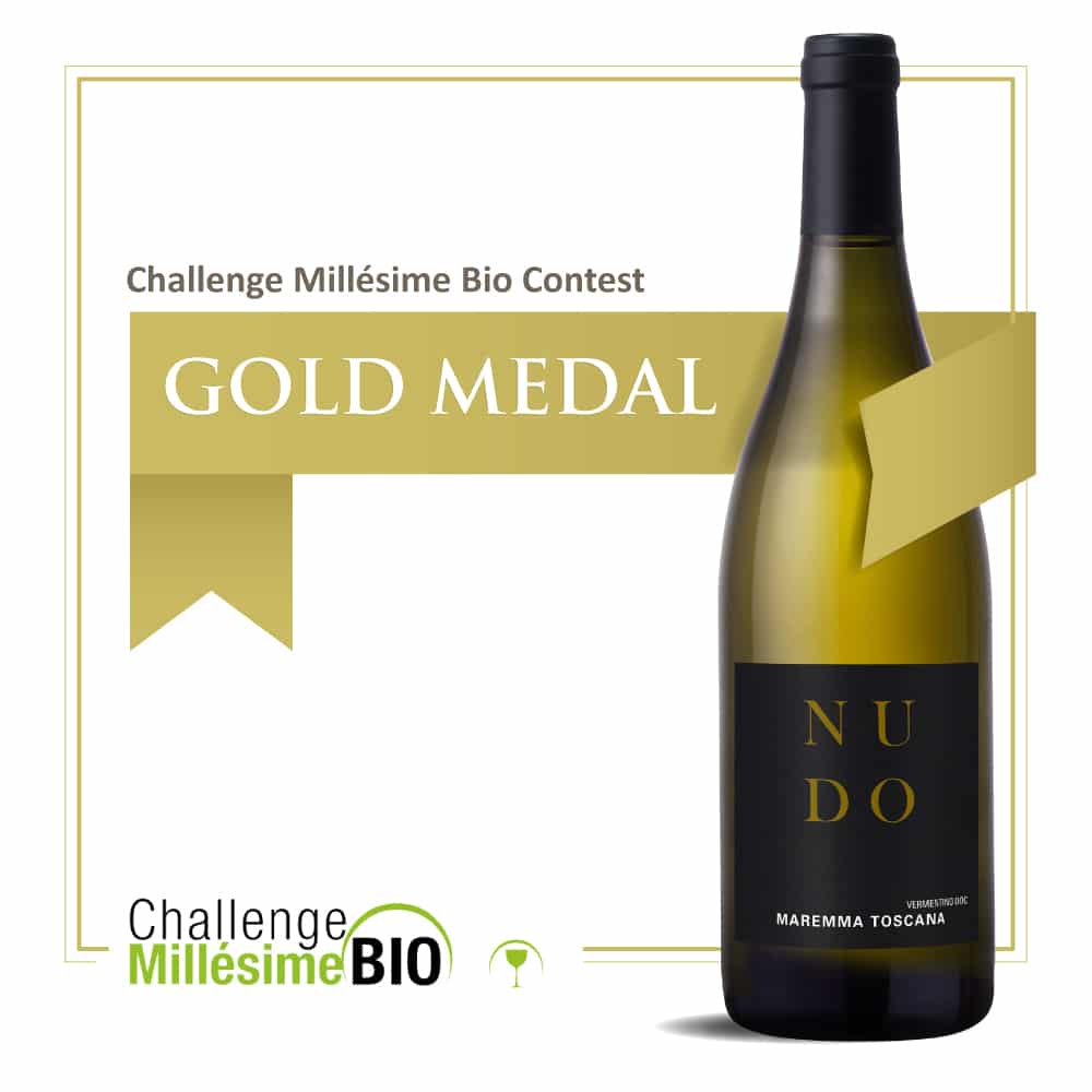 Gold medal at the Millésime Bio Challenge for the Vermentino Maremma Toscana 2020 from Agricola del Nudo