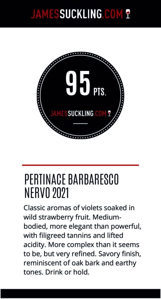 James Suckling ratings for Pertinace's Barbaresco Nervo