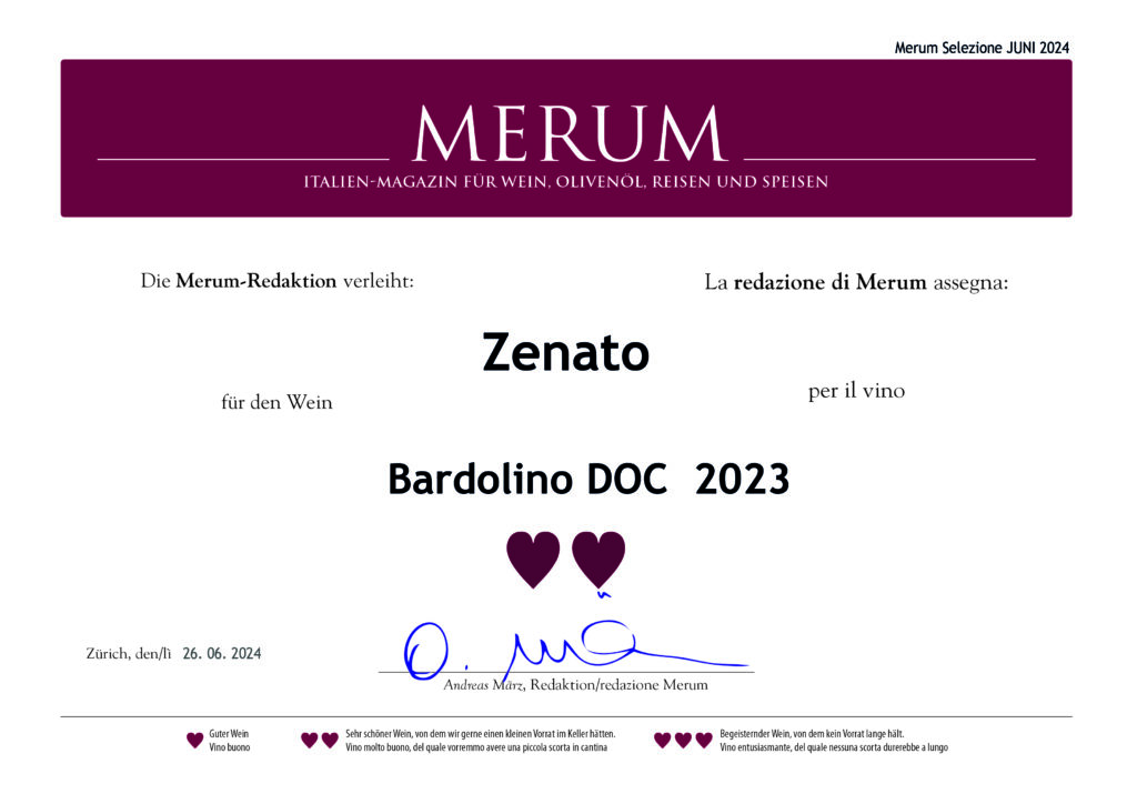 Zenato: Merum awards Bardolino