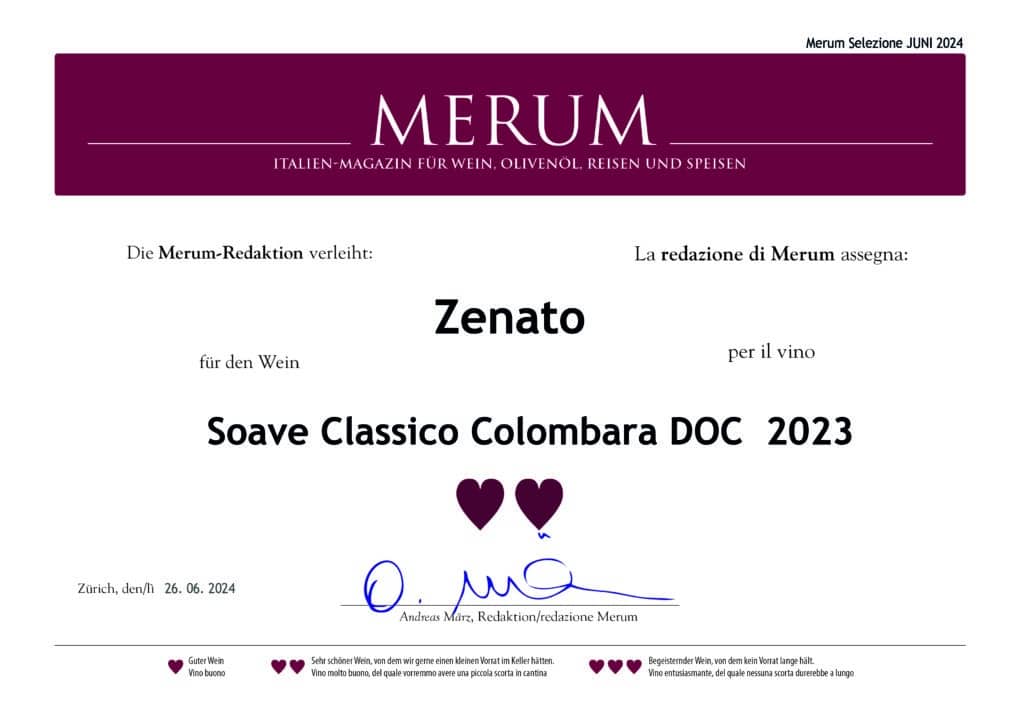 Zenato: Merum awards Soave Colombara