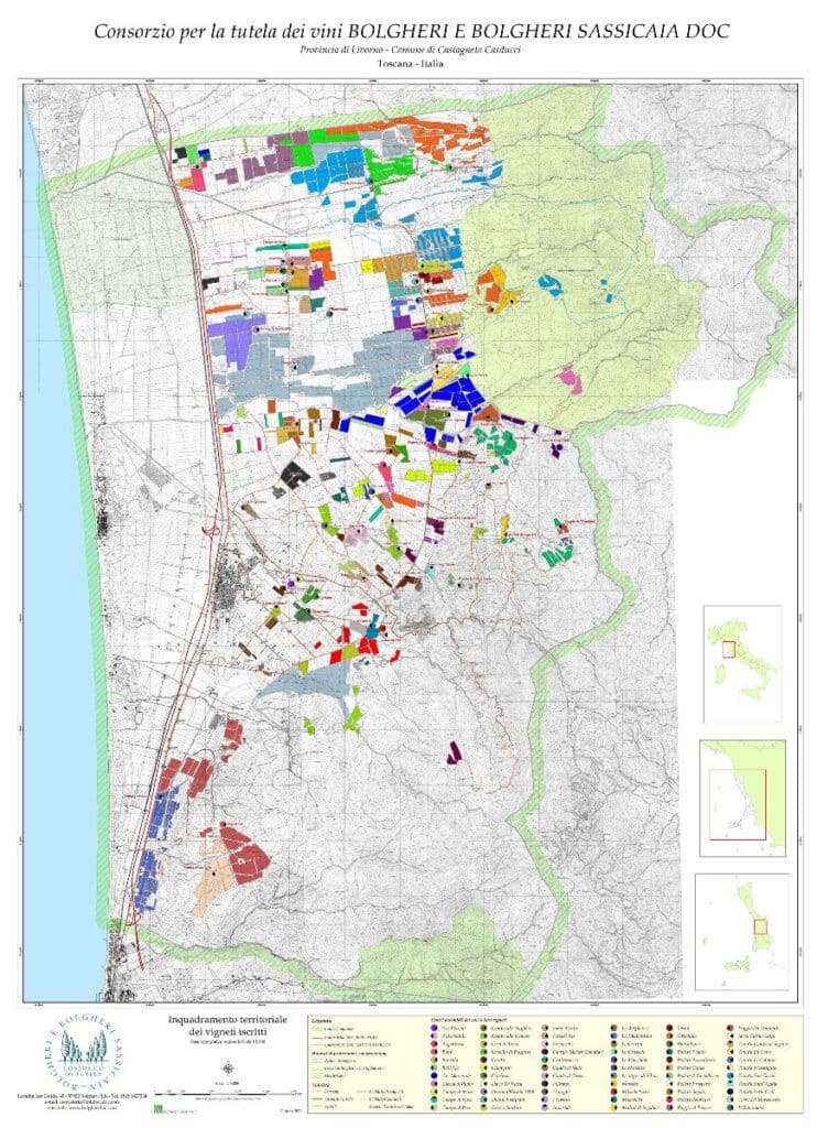 official Bolgheri DOC map