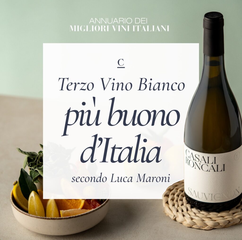 Cabert: Luca Maroni awarded the Sauvignon Casali Roncali as 3rd best white Italian wine