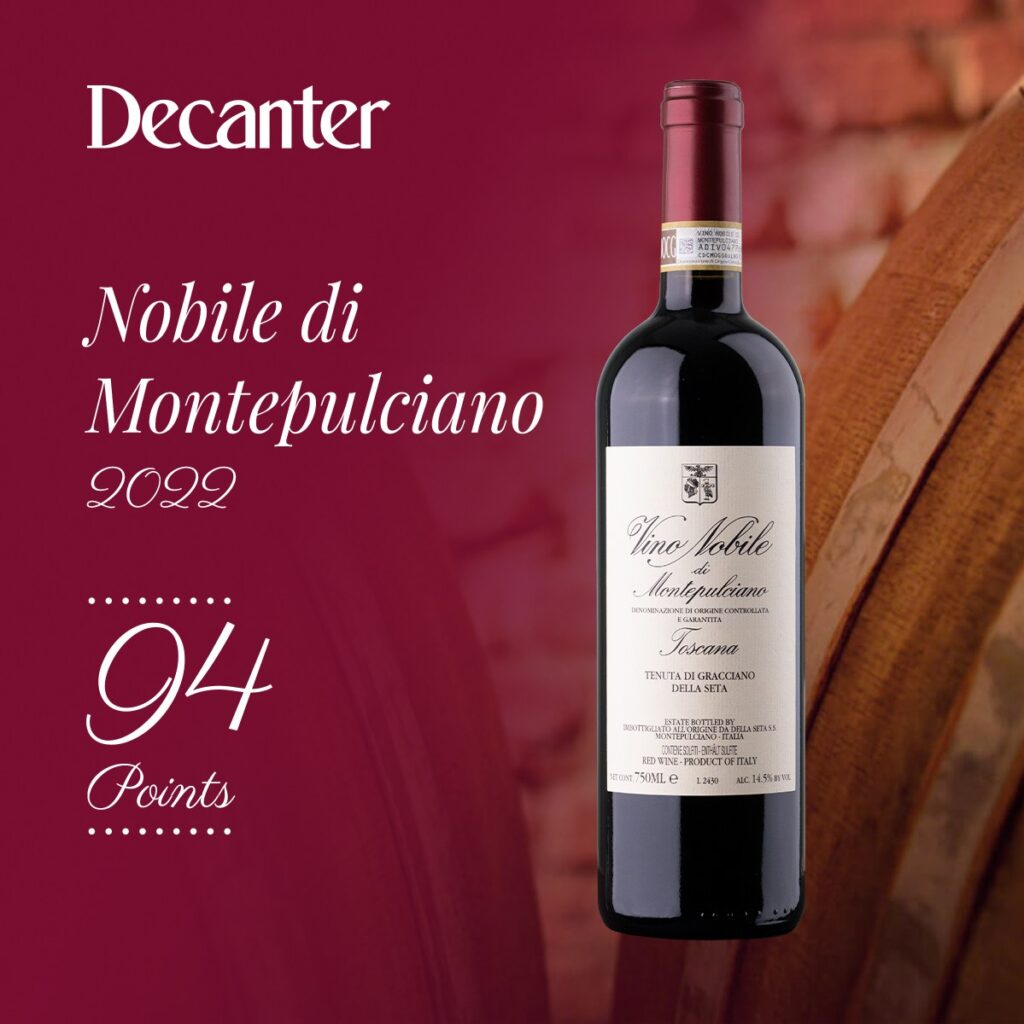 Decanter award for Vino Nobile di Montepulciano